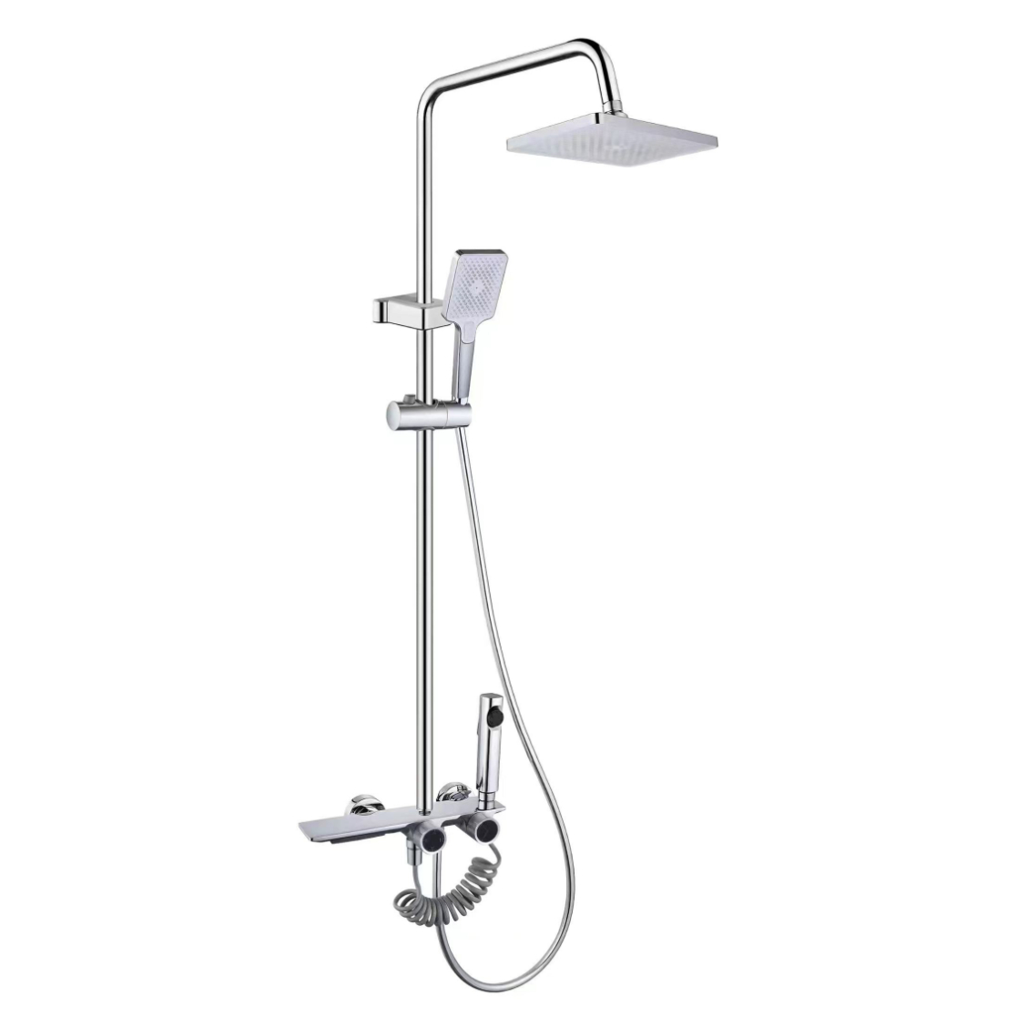 Clara Chrome Square Imber imbrem pone cum Dual Knobs