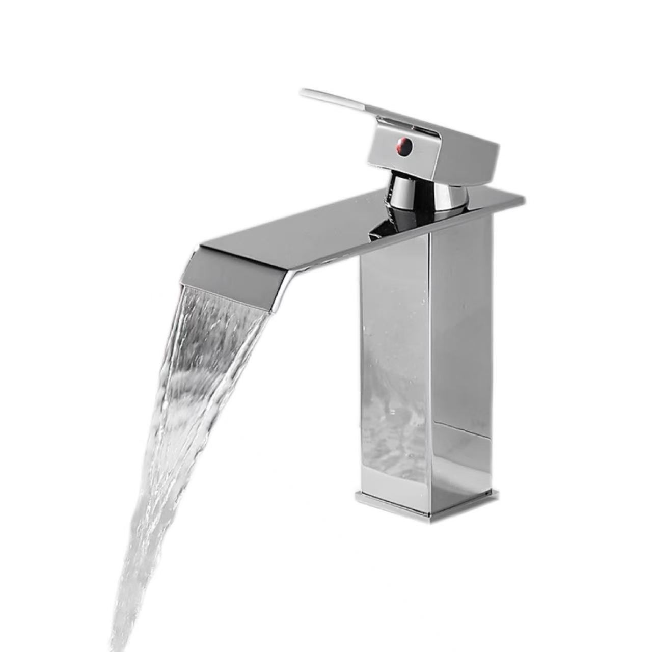 Chrome-Plated Flat-Spout cataracta calida et frigida aqua Faucet