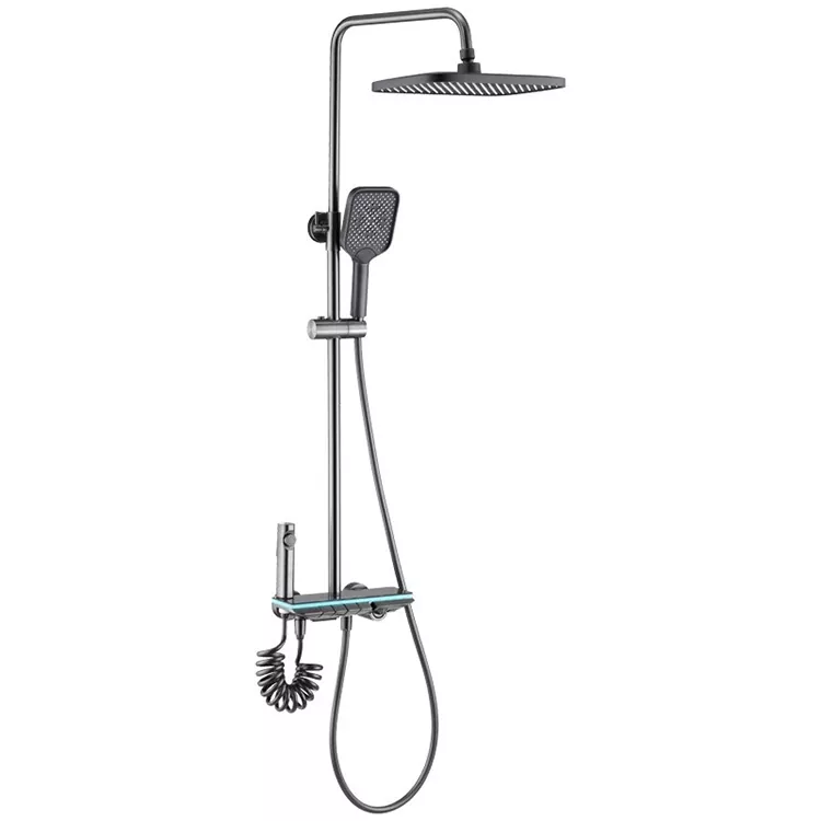 Digital Ded Light Piano Key Large Panel Shower Head Set